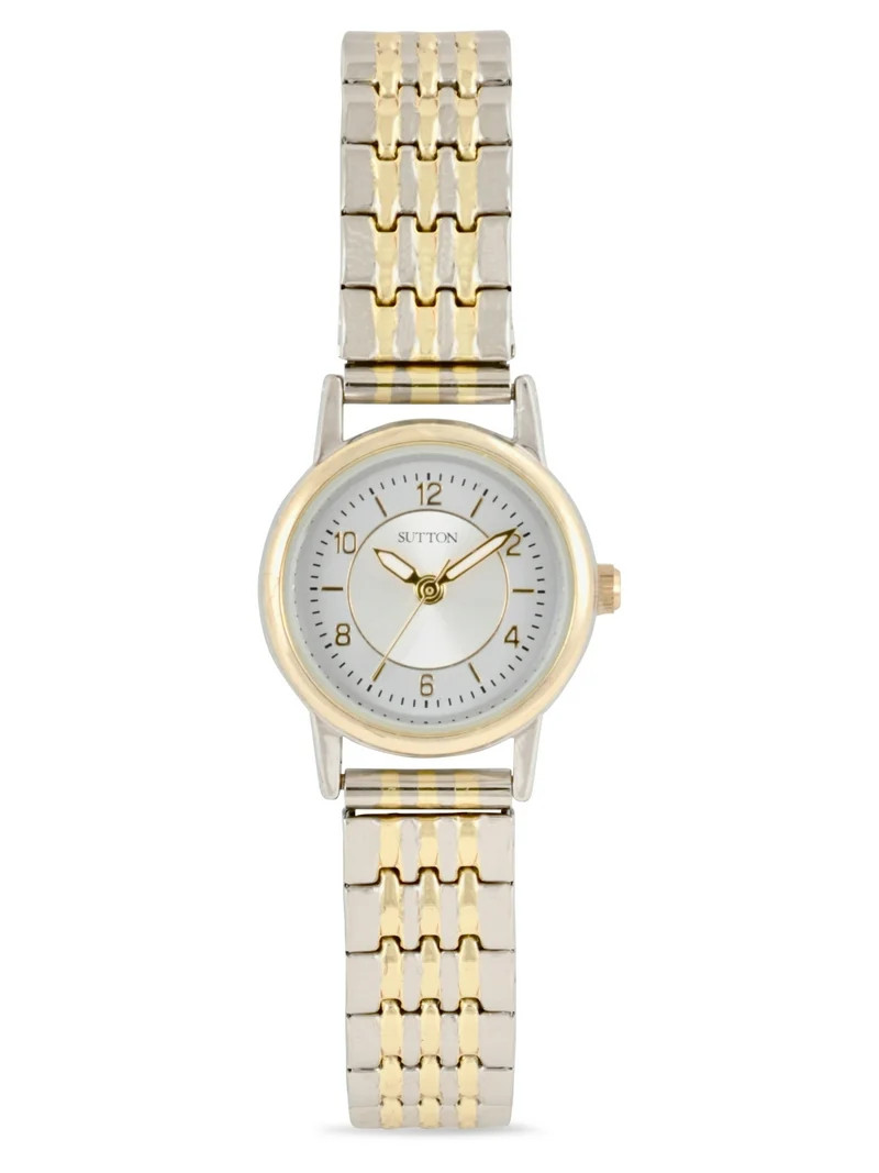 Time & Tru Ladies' Two-Tone Stainless Steel Expansion Band Bracelet, 24MM | Walmart (US)