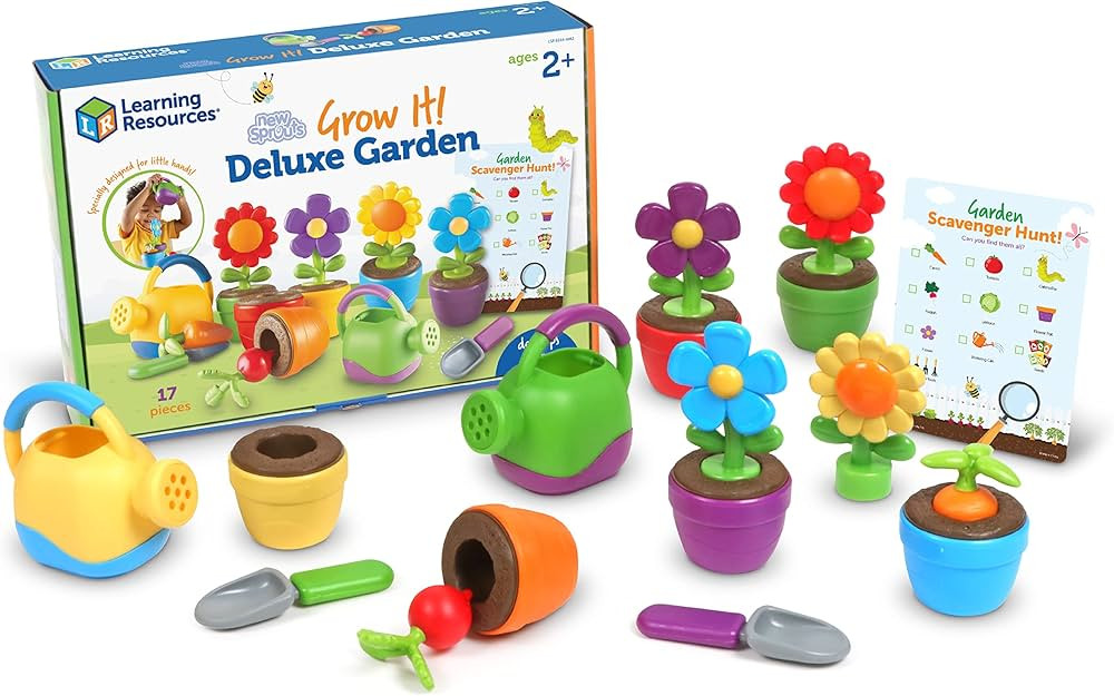 Learning Resources Grow It Deluxe Garden - 17 Pieces, Ages 2+ Toddler Learning Toy, Spring and Ea... | Amazon (US)