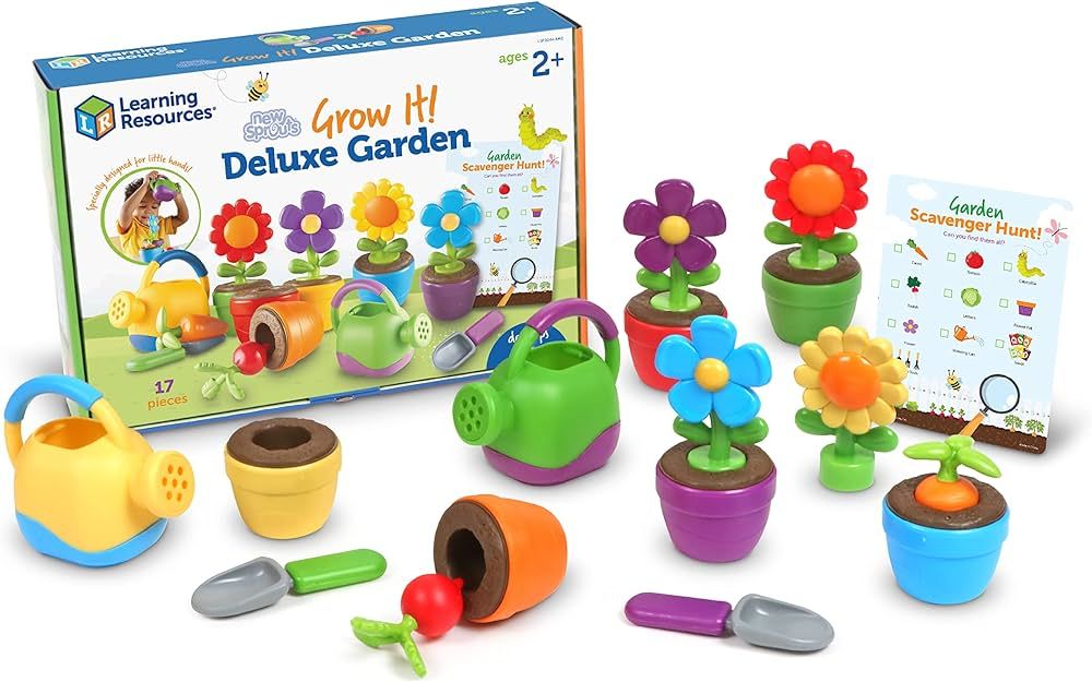 Learning Resources Grow It Deluxe Garden - 17 Pieces, Ages 2+ Toddler Learning Toy, Spring and Ea... | Amazon (US)