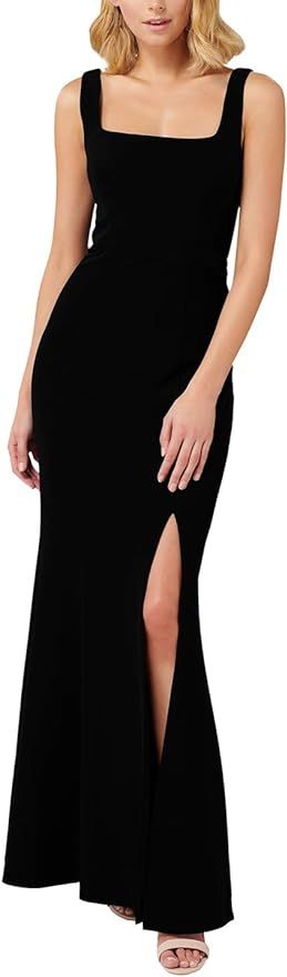 Linsery Women's Bridesmaid Gown Wedding Guest Square Neck Slit Maxi Dresses | Amazon (US)