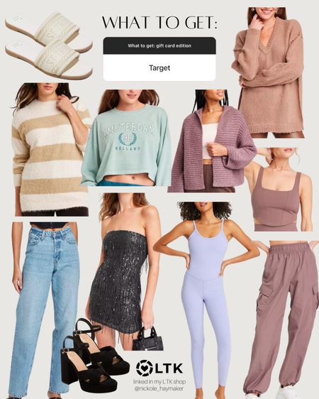 What to get with your Christmas gift cards: Target! ⭐️
Love these options & linked a few items I own too. 

#giftcards #workout #fitness #fashion #target #leggings #sweaters #athleisure 

#LTKstyletip #LTKfindsunder100 #LTKSeasonal