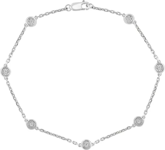 EFFY Sterling Silver Bezel Set Diamond Chain Bracelet - 0.07 ctw. | Nordstromrack | Nordstrom Rack