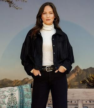 Faux Suede Fringe Jacket | Karen Kane