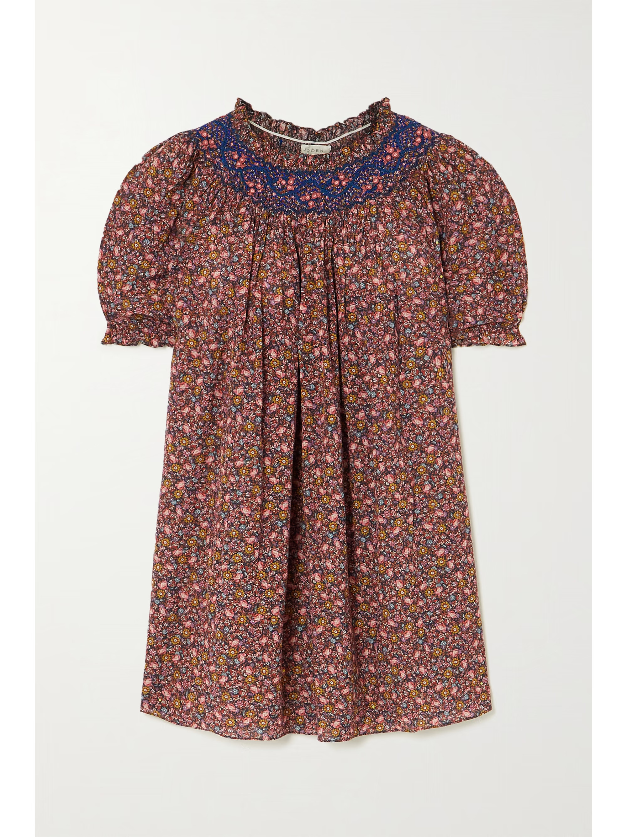Odessa smocked floral-print organic cotton-blend mini dress | NET-A-PORTER (US)