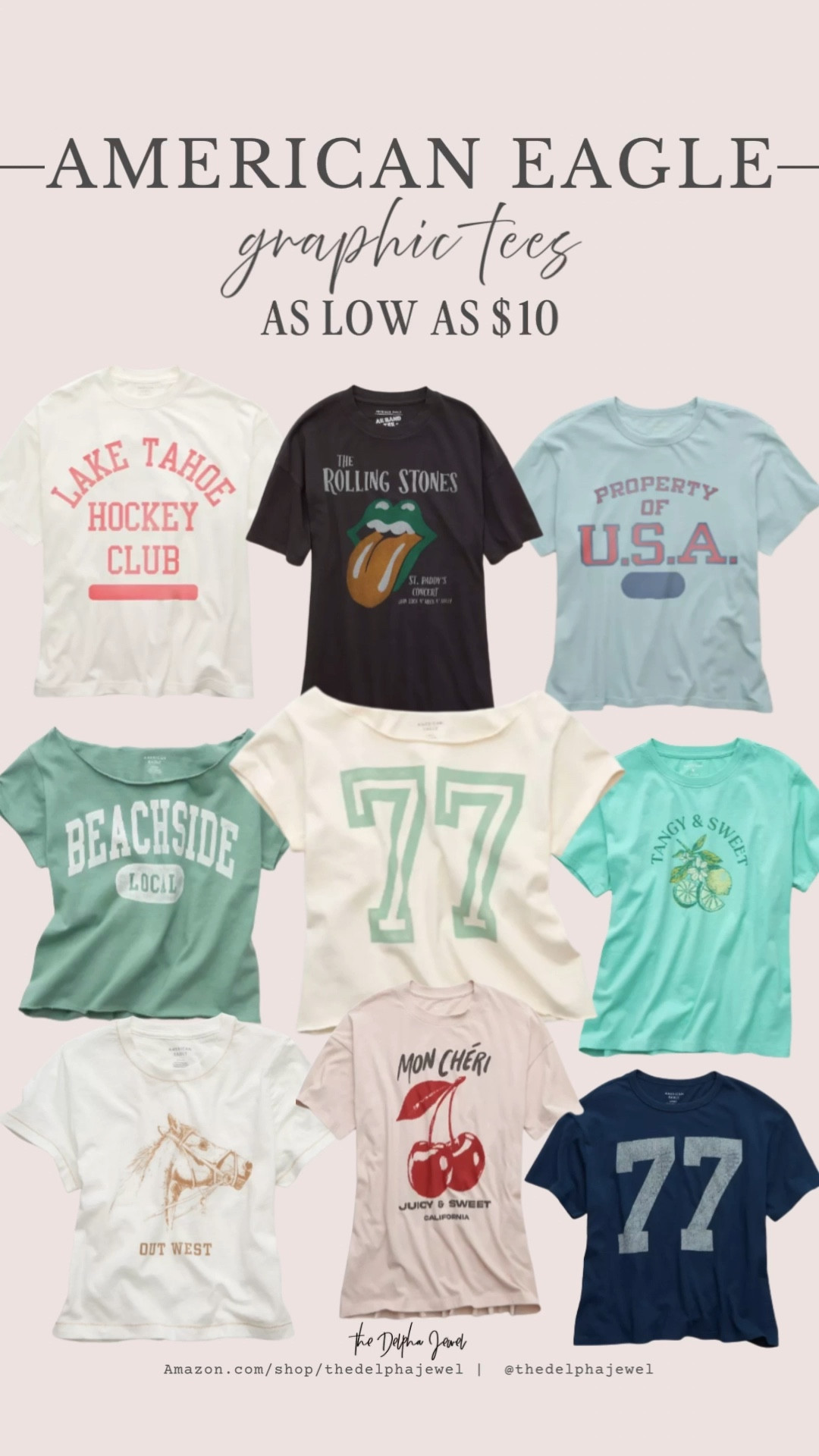 @American Eagle Outfitters up to 60% off deals! I love pairing a graphic tee with shorts, linen pants, maxi skirt, you name it 😍

#LTKgrwm #LTKSaleAlert #LTKFestival