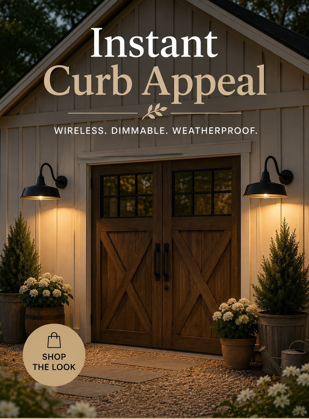 These outdoor barn lights add a touch of vintage style to any space. Perfect as rustic outdoor lighting, these gooseneck lights provide ample downlighting. 

 #farmhouselighting #rustichome #LTKHome #LTKSaleAlert