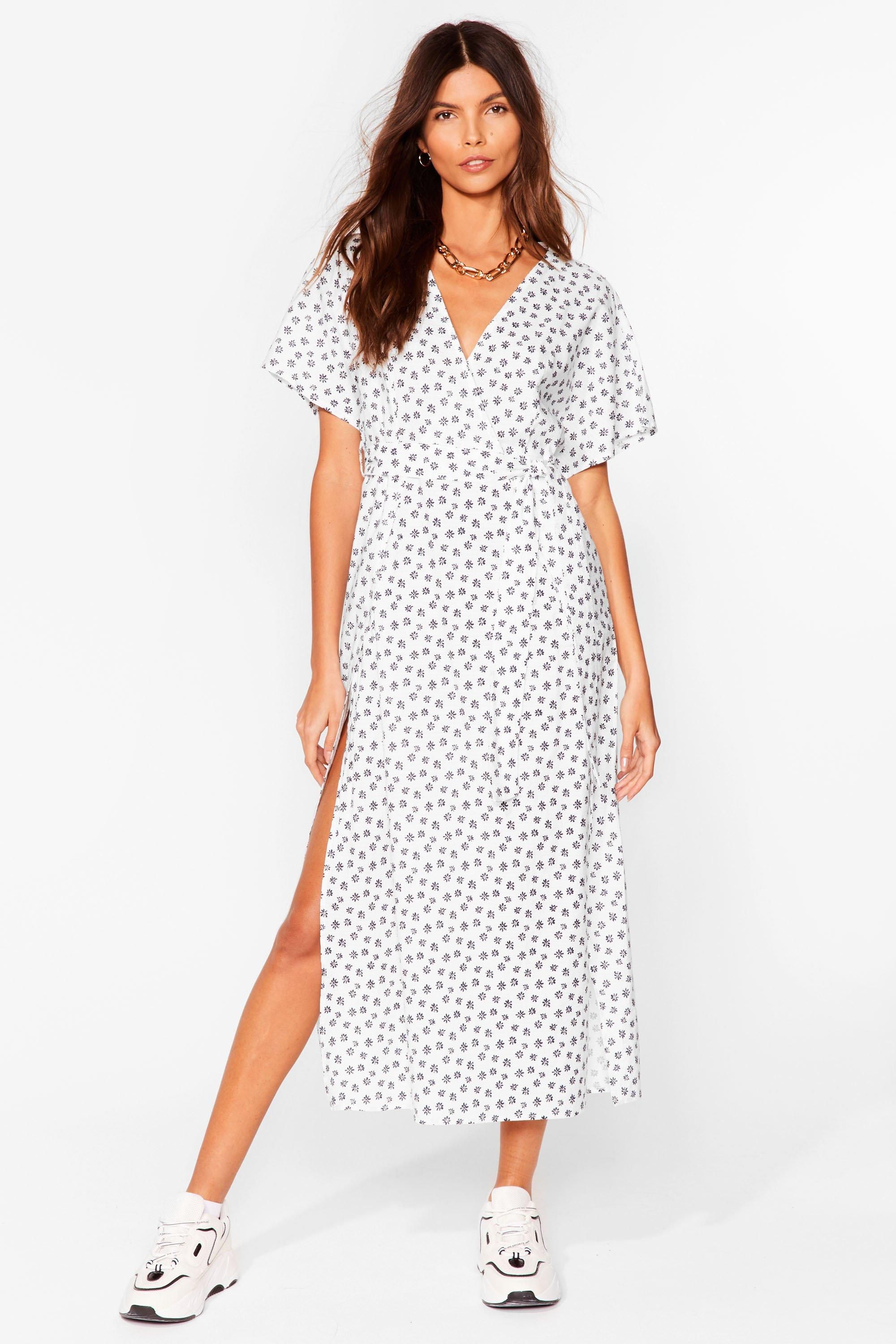 Womens Daisy About You Belted Midi Dress - White | NastyGal (US & CA)