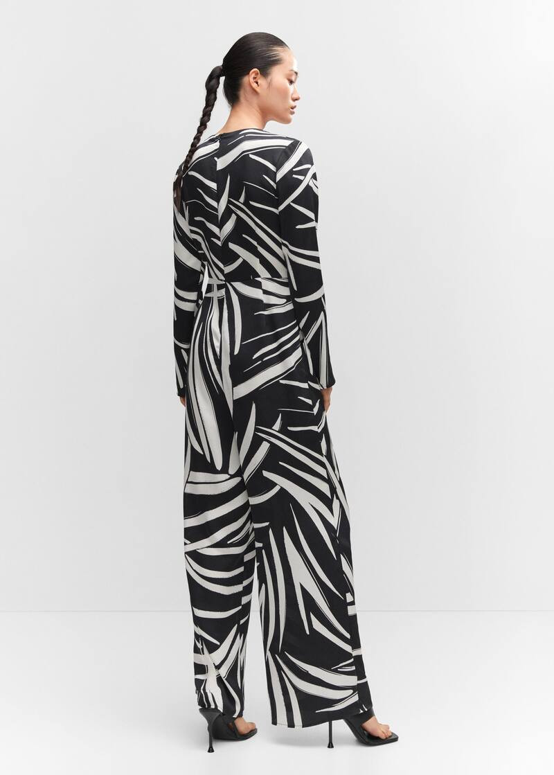 Gekruiste jumpsuit met print -  Dames | Mango Nederland | MANGO (NL)