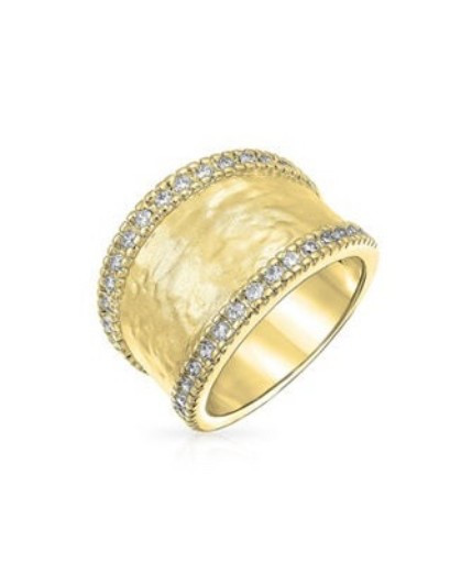 Beautiful gold band ring with cubic zirconia #ad #ltk 

#LTKBeauty #LTKOver40