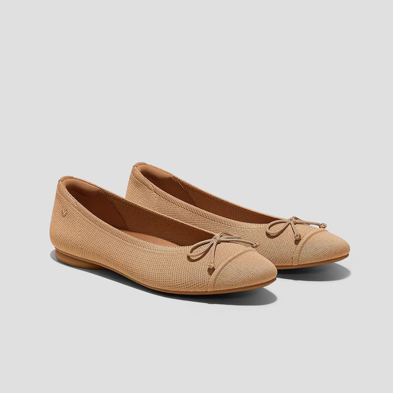Almond-Toe Bow Flats (Tiana) | VIVAIA