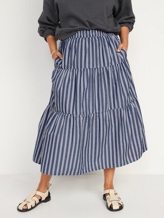 Tiered Striped Maxi Skirt for Women | Old Navy (US)