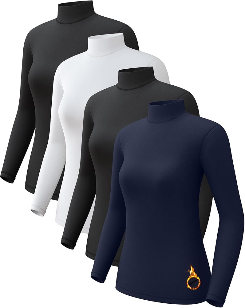 CL convallaria Turtleneck Thermal Underwear Shirts Women Fleece Lined Base Layer Tops Long Sleeve... | Amazon (US)