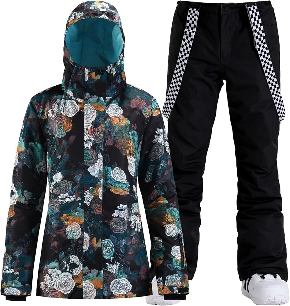 GSOU SNOW Women's Ski Jacket and Pants Waterproof Windproof Snowsuit Snowboarding Coat Insulated ... | Amazon (US)