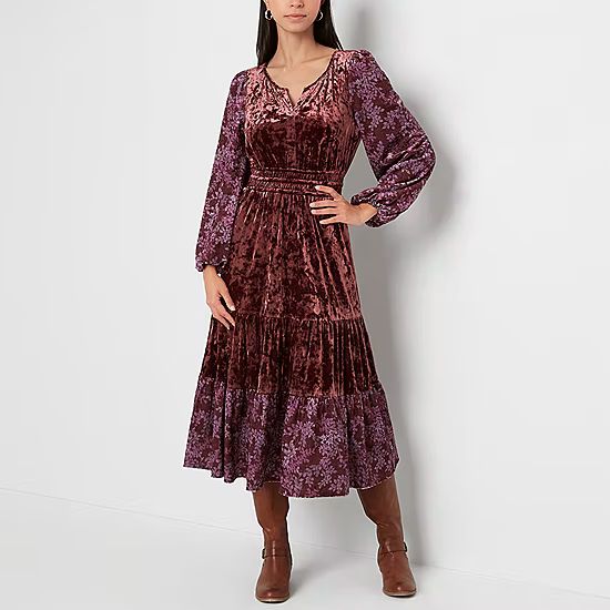 new!Frye and Co. Long Sleeve Midi Maxi Dress | JCPenney