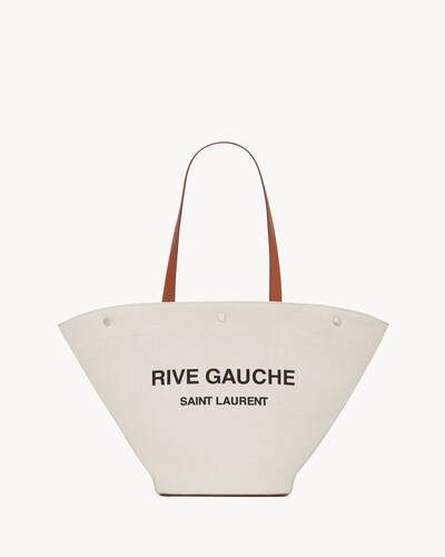 rive gauche tote bag in canvas and vintage leather | Saint Laurent Inc. (Global)