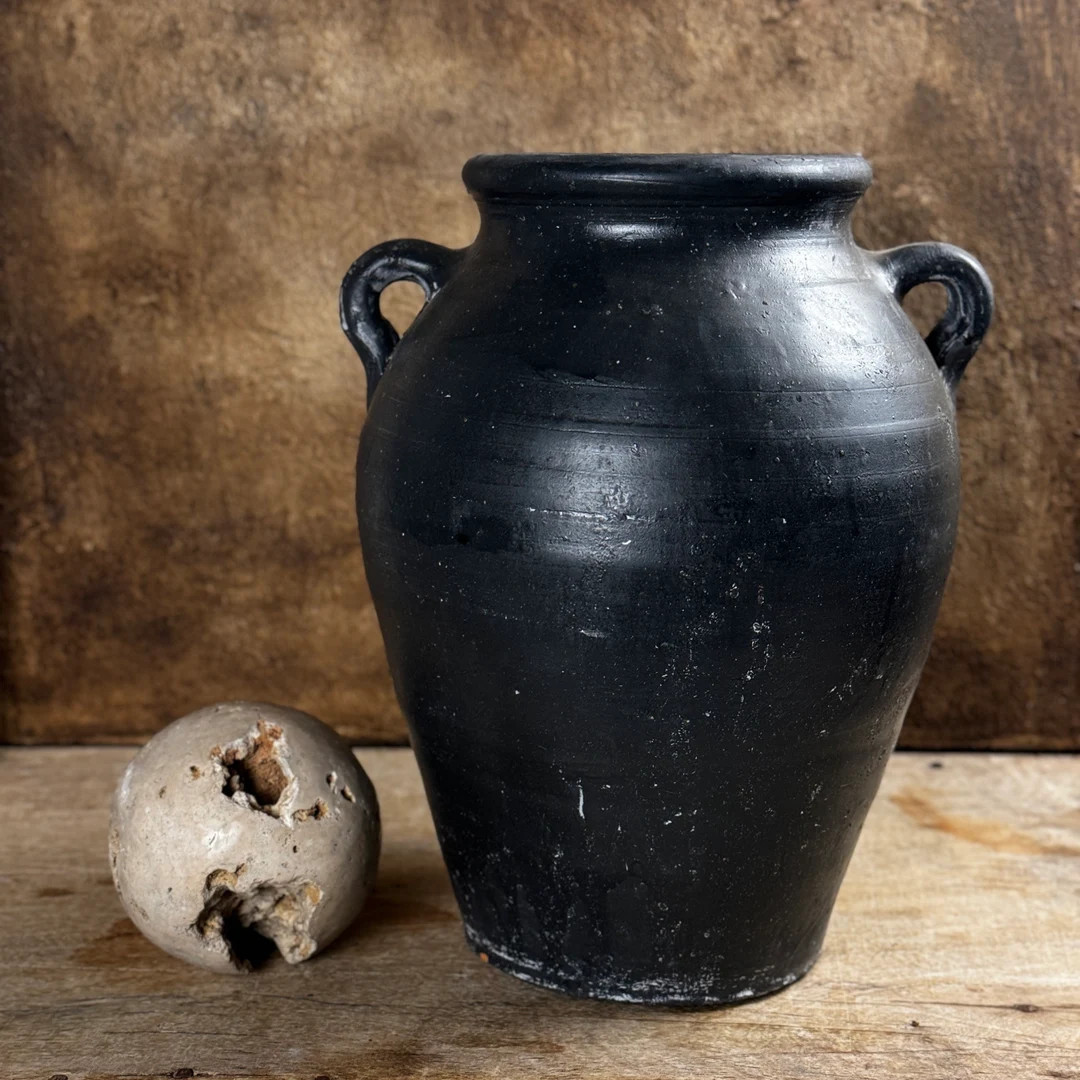 Black Textured Vase - Etsy | Etsy (US)