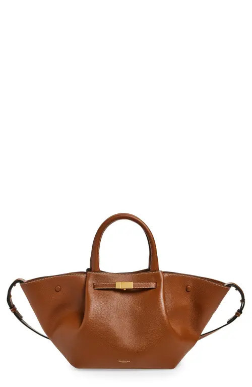 DeMellier New York Leather East/West Midi Tote in Tan W/Ecru Stitching at Nordstrom | Nordstrom