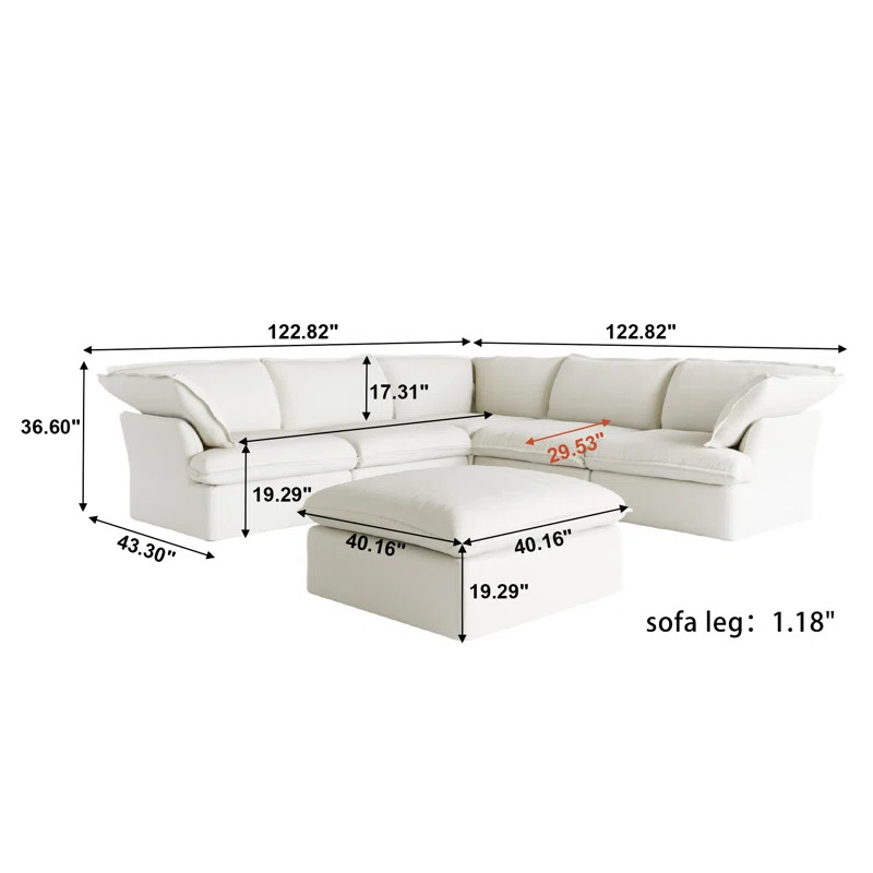 Damylah 6 - Piece Upholstered Sectional | Wayfair North America