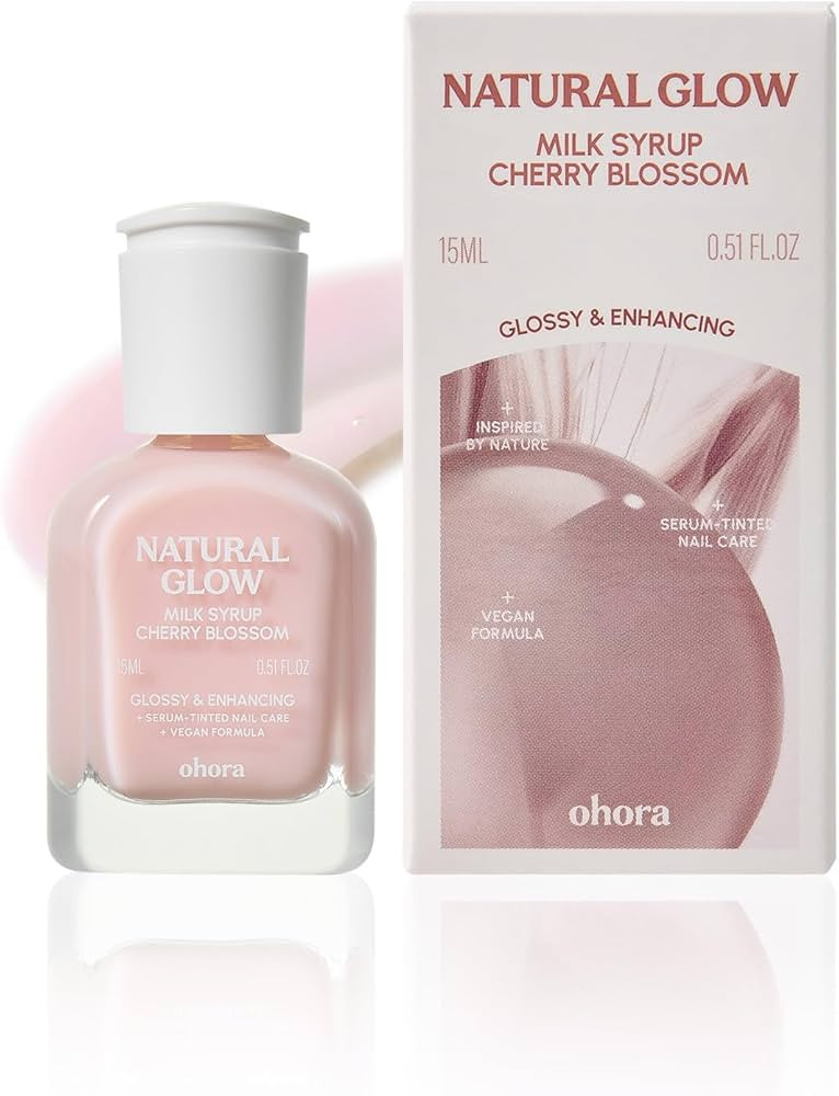 ohora Natural Glow Milk Syrup Nail Strengthener (Cherry Blossom) - Tinted Nail Hardener for Britt... | Amazon (US)
