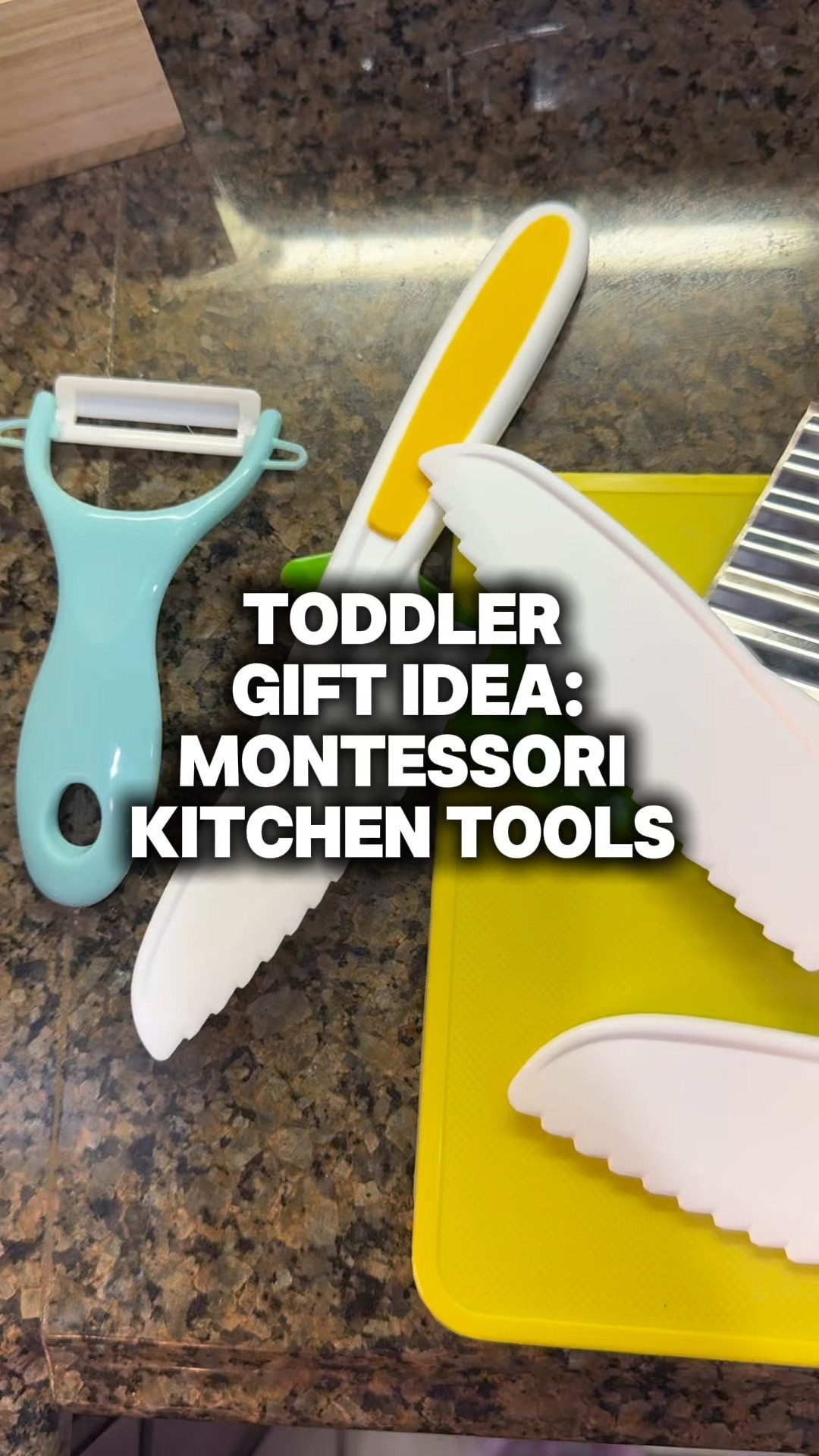 Toddler gift idea: Montessori kitchen tools set. This is a great gift because:
1. It build independence and ownership 
2. Supports fine motor and cognitive development 
3. Encourages healthy food habits and engagement with cooking
4. Promotes real work and meaningful contribution

We love our set and use it almost daily to let my daughter cook with me. It’s been great also for a bonding experience 🤍

#momlife #toddlerfinds #momfinds #parenting #MontessoriAtHome 

#LTKKids #LTKGiftGuide #LTKmomlife