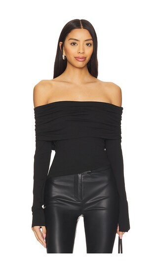 MORE TO COME Andrea Off Shoulder Top in Black. - size L | Revolve Clothing (Global)