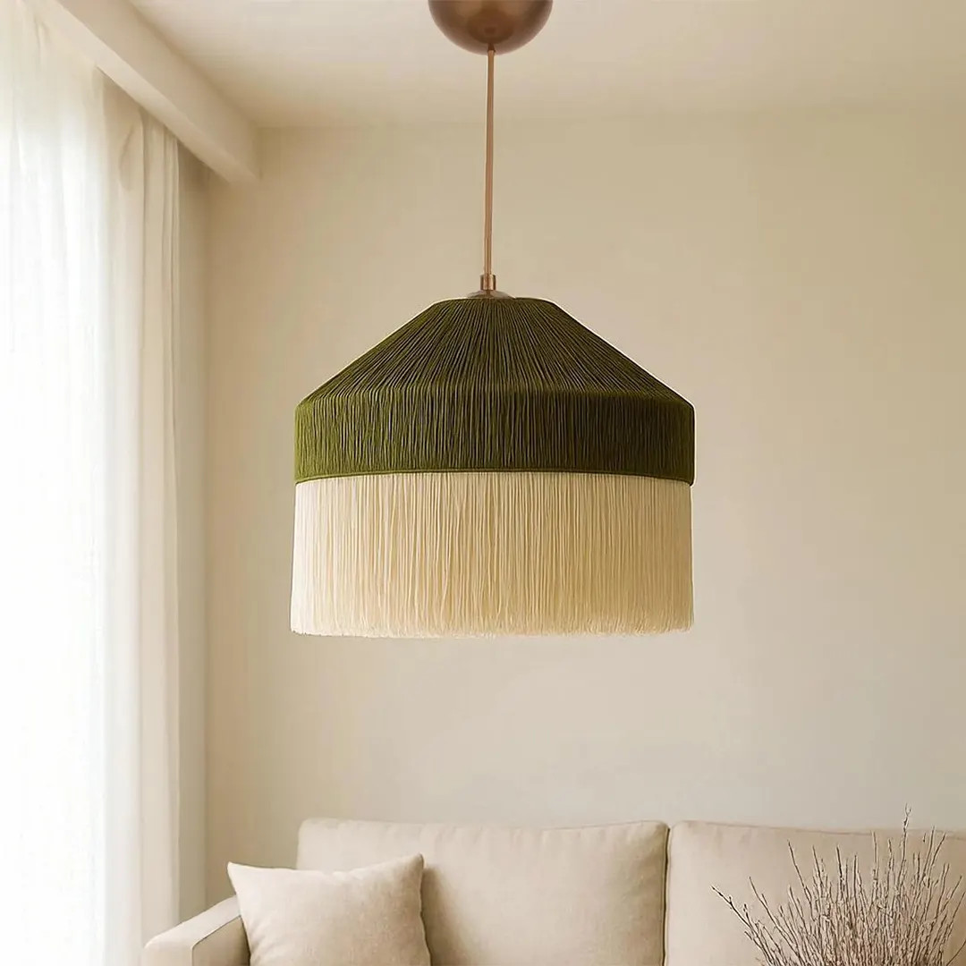 Boho Jute Chandelier, Handmade Woven Pendant Lamp, Rustic Natural Home Lighting, Ivernia Handmade... | Etsy (US)