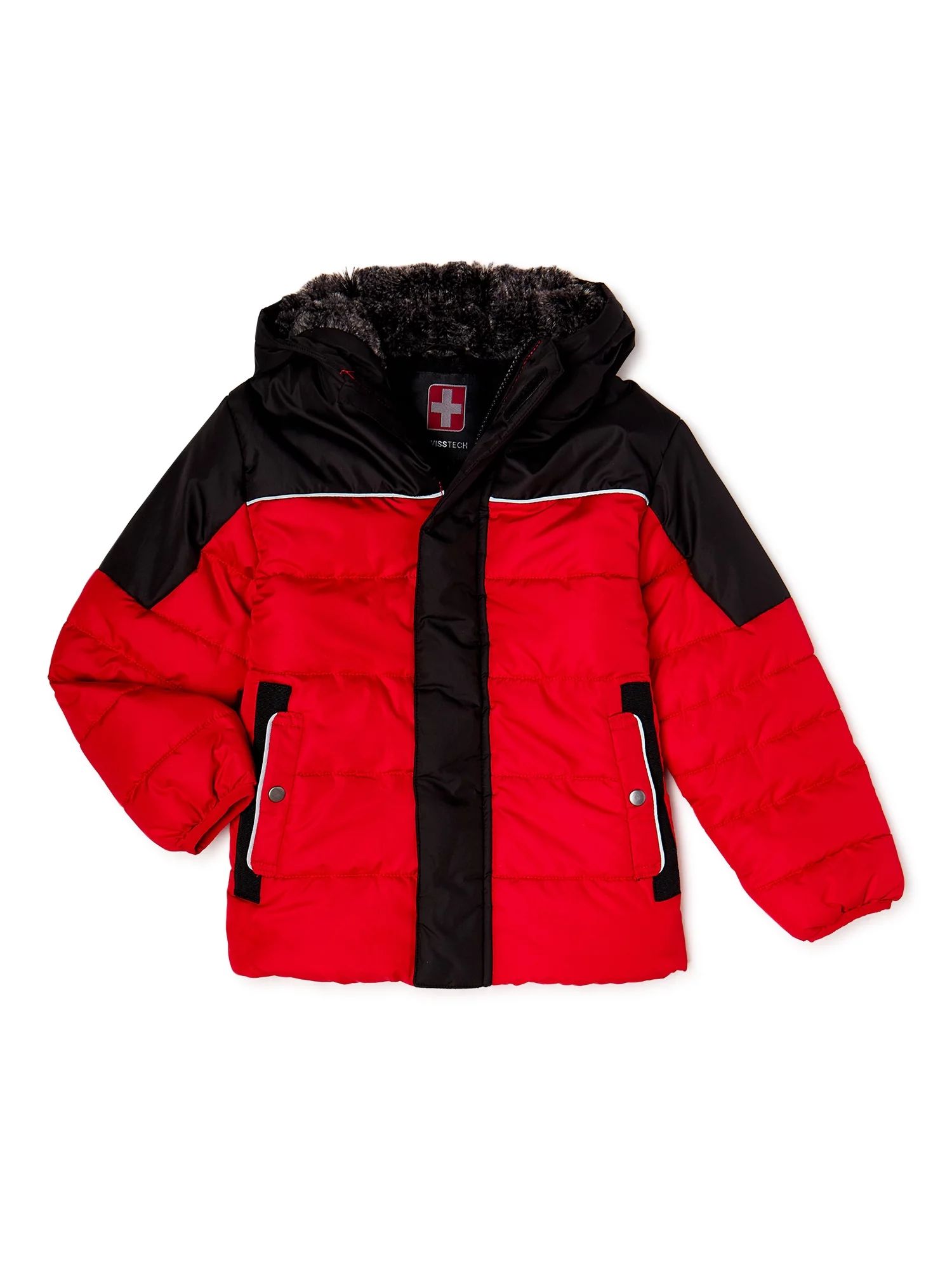 Swiss Tech Boys Winter Puffer Jacket with Hood, Sizes 4-18 | Walmart (US)