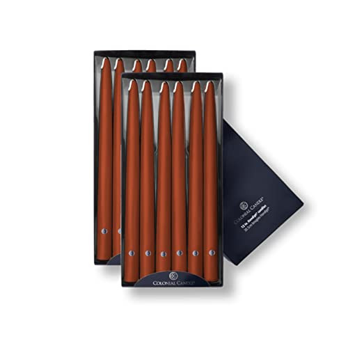 Colonial Candle Unscented Taper Candle, Handipt Collection, Amber, 12 in, Pack of 12 - Up to 10 Hours Burn | Amazon (US)