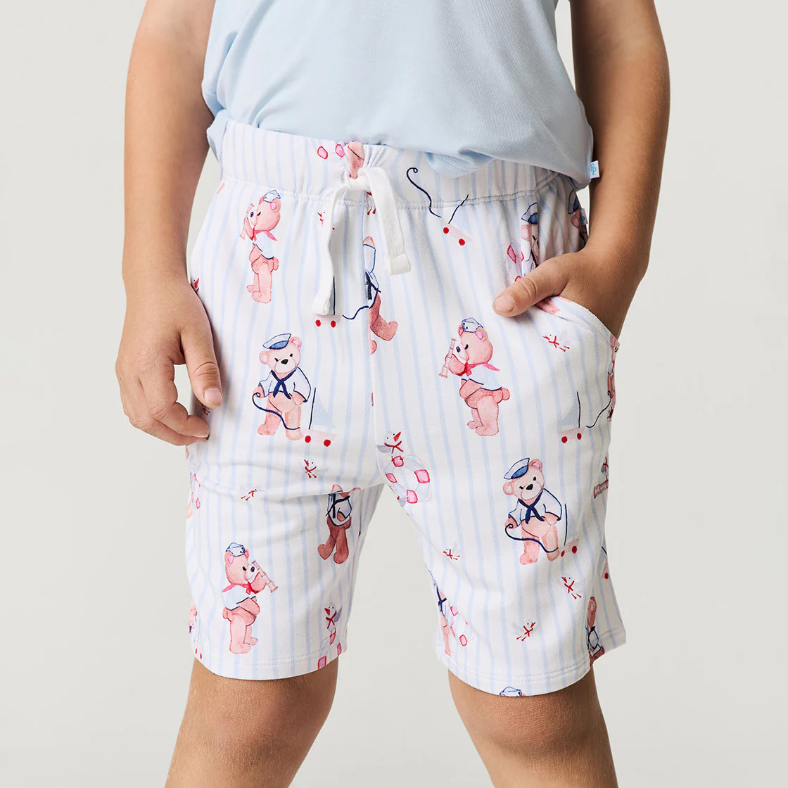 Teddy Blue Toddler Terry Shorts | Captain Theo | Posh Peanut