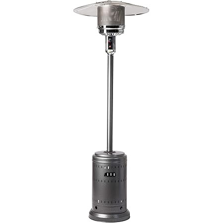 Amazon Basics 46,000 BTU Outdoor Propane Patio Heater with Wheels, Commercial & Residential, Slat... | Amazon (US)