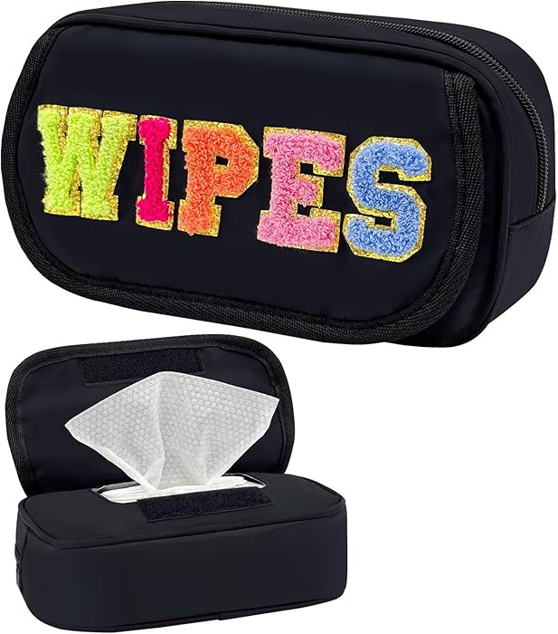 Portable Reusable Wipe Dispenser, Chenille Letter Wipes Container Newborn Baby Essentials Must Ha... | Amazon (US)