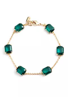 Gold Tone Stone Flex Bracelet | Belk