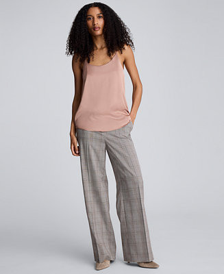 Women's Plaid High-Rise Pants | Macy's
