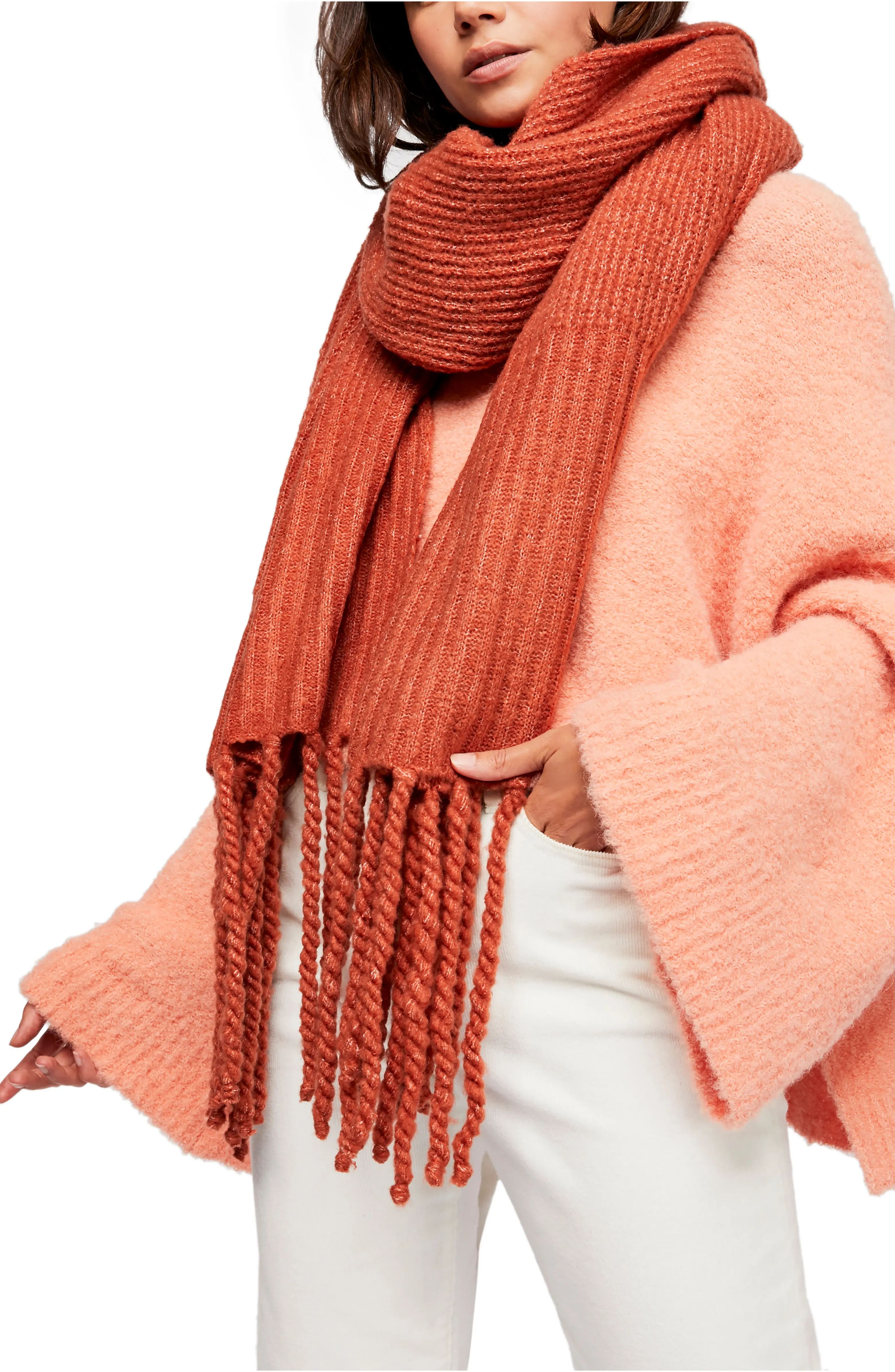 Jaden Rib Knit Blanket Scarf | Nordstrom