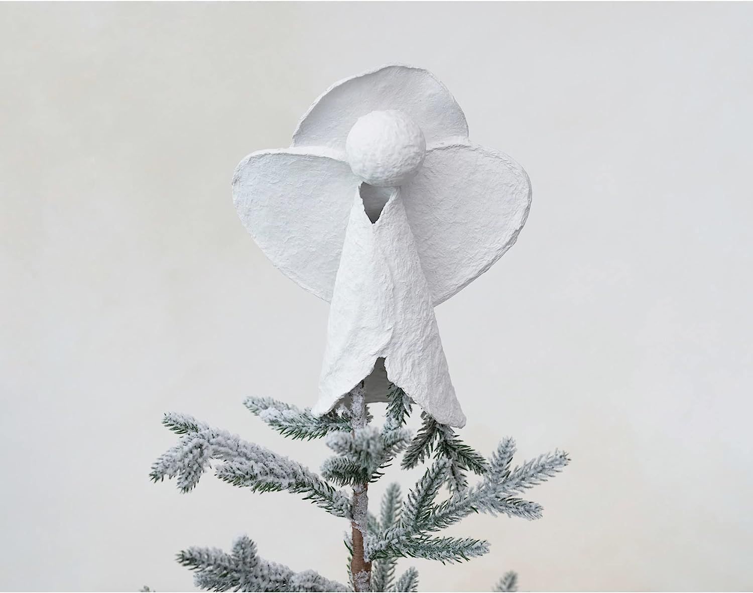 Amazon.com: Creative Co-Op Handmade Paper Mache Angel Tree Topper, White Ornaments | Amazon (US)