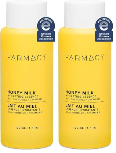 Farmacy Honey Milk Face Essence - Hydrating Milky Toner with Honey, Ceramides + Chamomile - Helps Strengthen Skin Barrier + Replenish Moisture - Soothing + Calming Skincare (120ml) (Pack of 2) | Amazon (US)