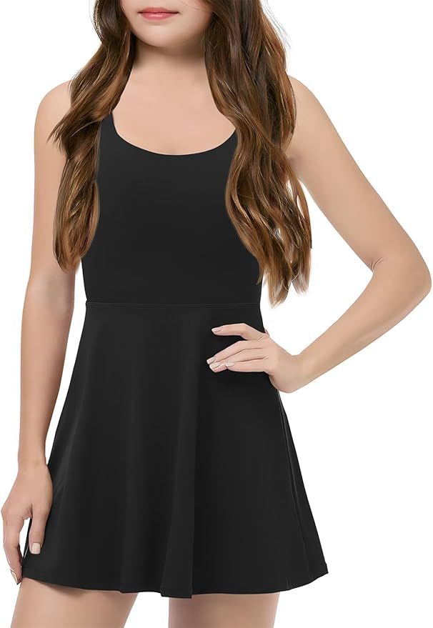 Teen Girls Workout Tennis Dress with Built in Shorts Kids Athletic Golf Activewear for Exercise 5... | Amazon (US)