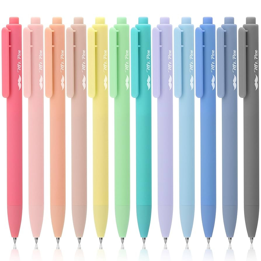Mr. Pen- Retractable Gel Pens, 12 Pack, Fast Dry, Gel Pens Fine Point 0.7mm, Retractable Pens, Cu... | Amazon (US)