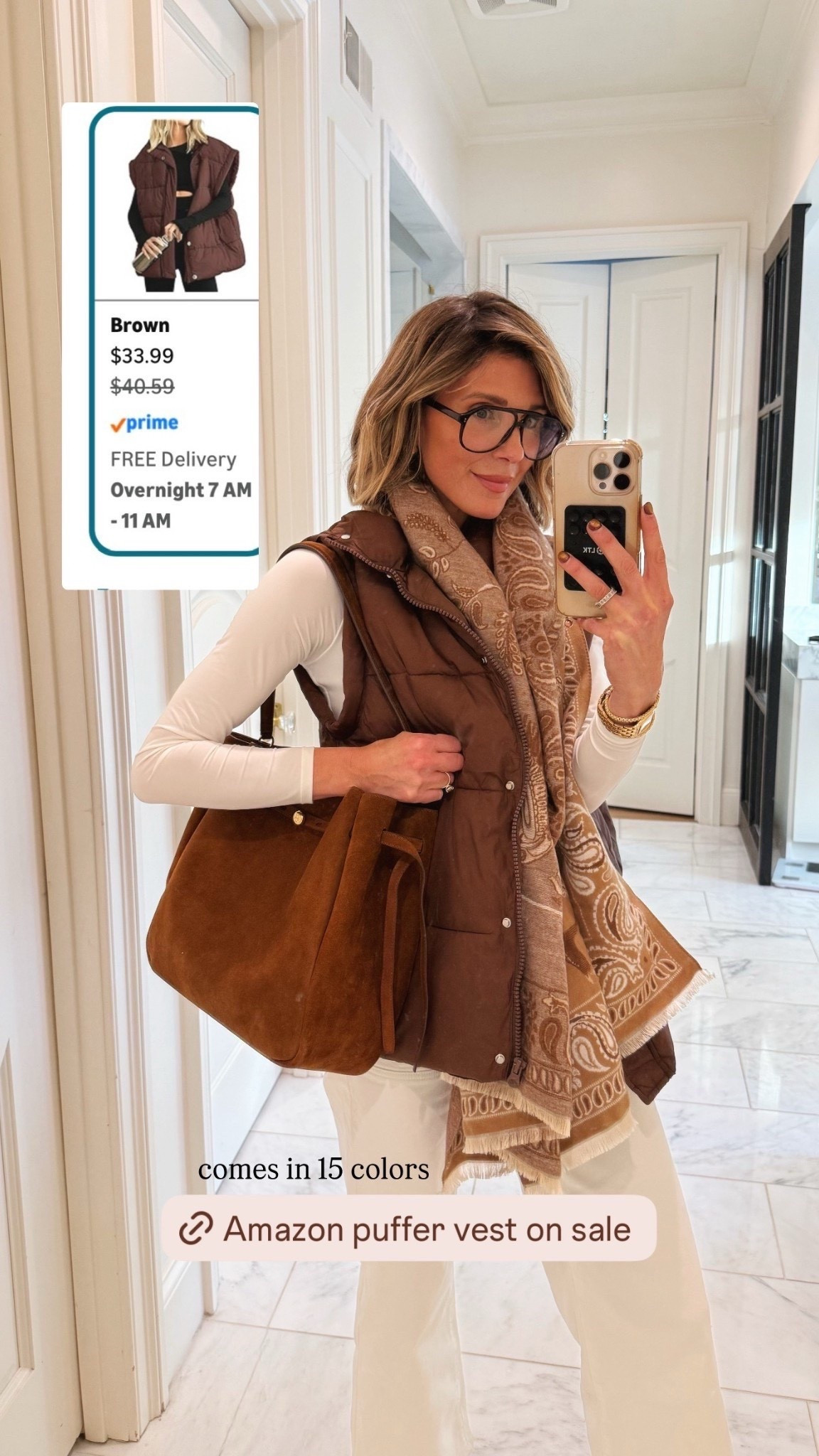 Amazon puffer vest on sale 🤍
Such a good everyday layer and perfect for transitional weather. I’m wearing a size small.

#AmazonFinds #LTKSale #SpringLayers #AffordableStyle #EverydayWear @amazonfindsandfashion 

#LTKootd