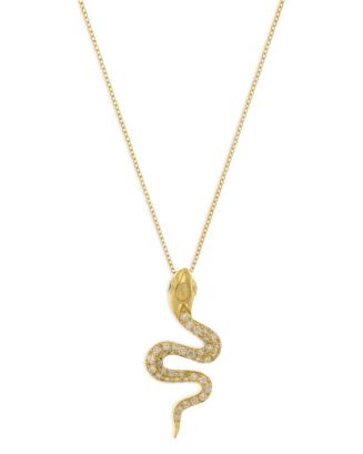 Diamond Snake Pendant Necklace in 14K Yellow Gold, 0.22 ct. t.w. - 100% Exclusive | Bloomingdale's (US)