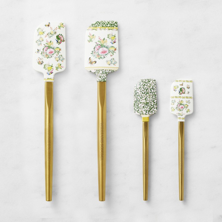 Williams Sonoma Famille Rose Spatulas with Gold Handle | Williams-Sonoma