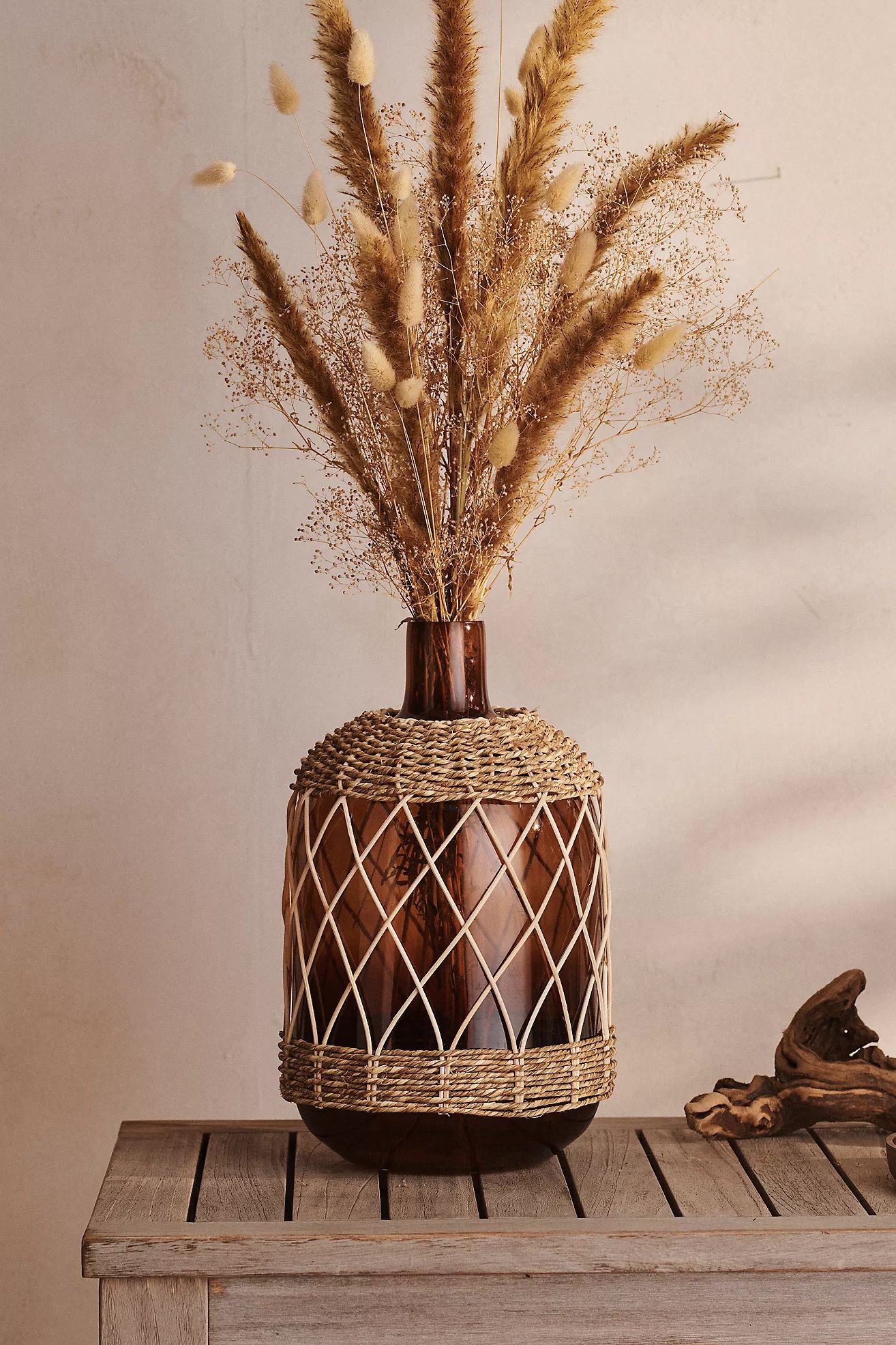 Rattan Wrapped Glass Vase | Anthropologie (US)