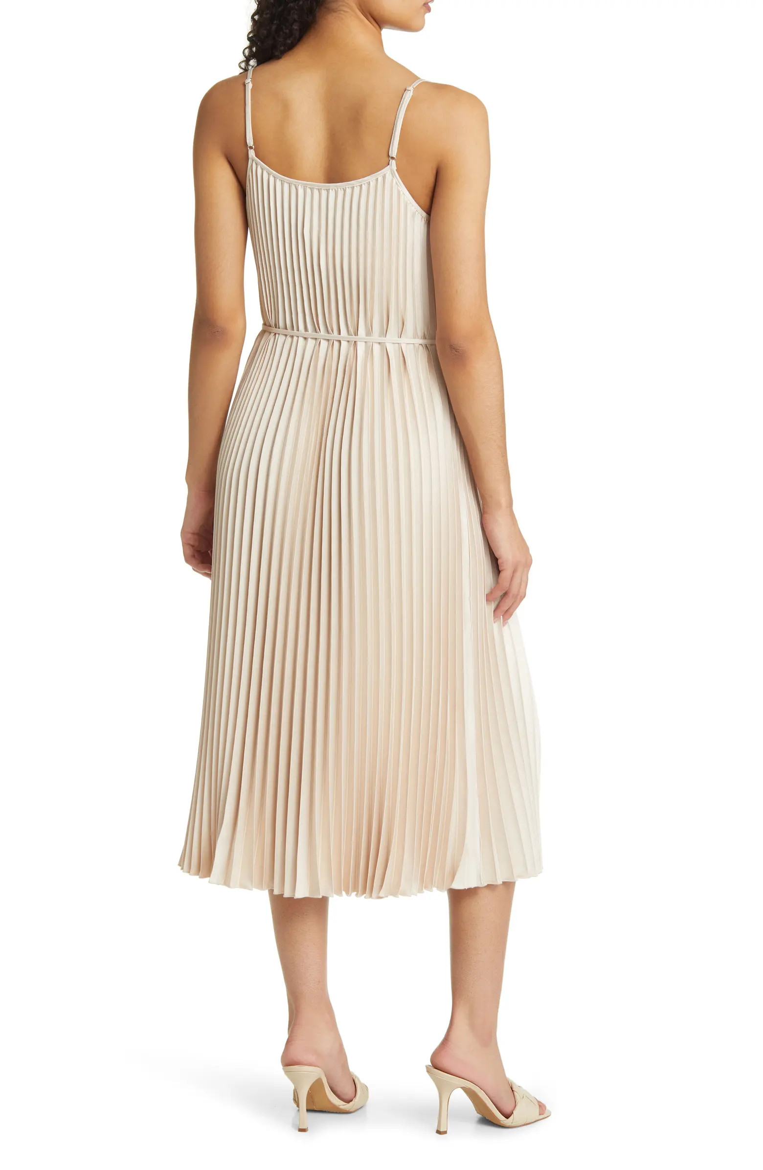 Hammered Satin Plissé Dress | Nordstrom
