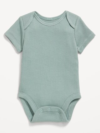 Unisex Short-Sleeve Waffle-Knit Bodysuit for Baby | Old Navy (US)