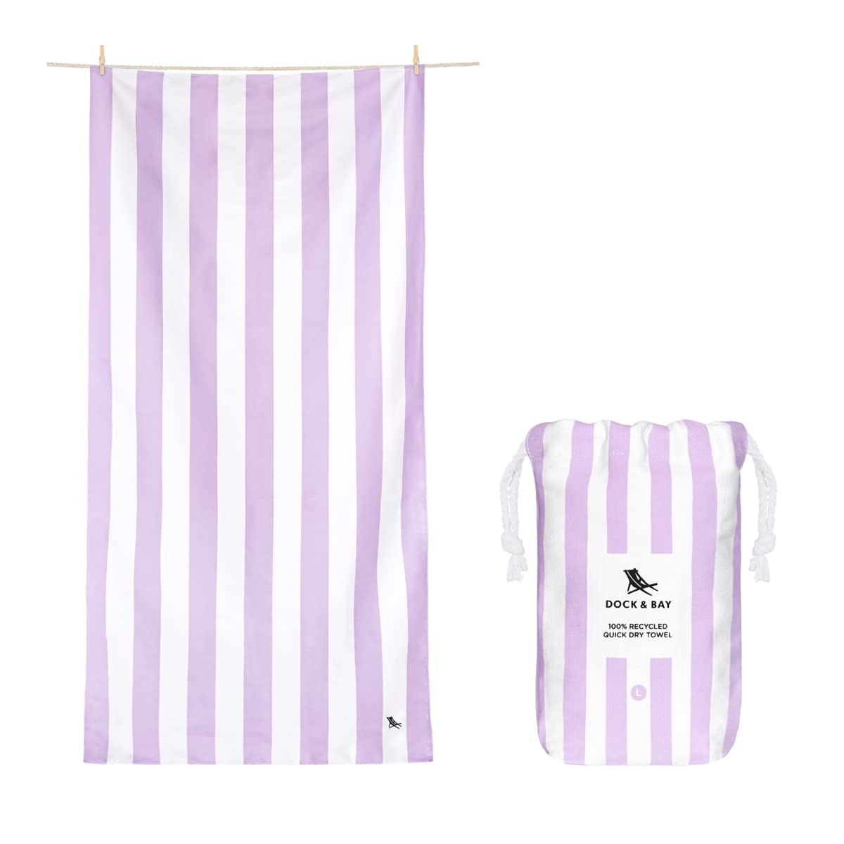 Dock & Bay Beach Towel - Quick Dry, Sand Free - Compact, Lightweight - 100% Recycled - Includes B... | Amazon (US)