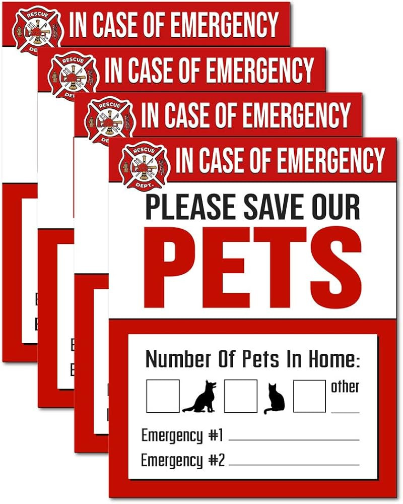 IT'S A SKIN Pet Rescue Sticker Fire Safety - Window Sticker - Save Our Pets Emergency Pet Window ... | Amazon (US)