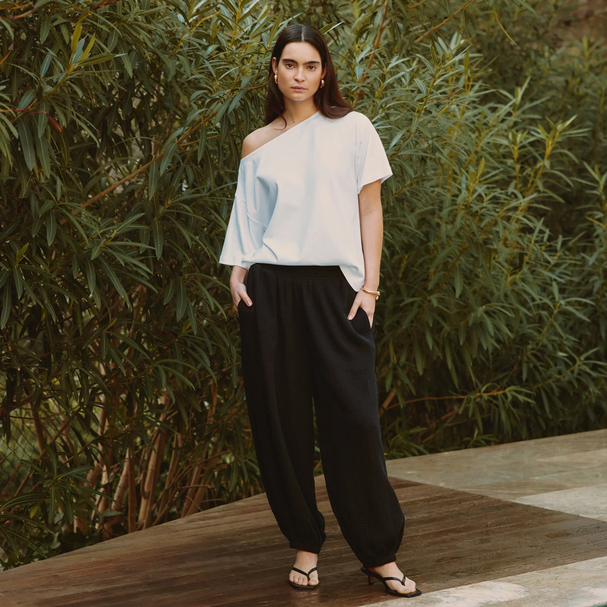 Black Cheesecloth Balloon Trouser | Albaray