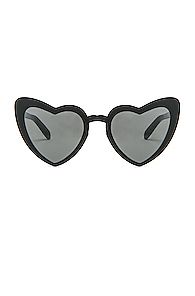 Saint Laurent Lou Lou Heart Sunglasses in Black | FWRD 