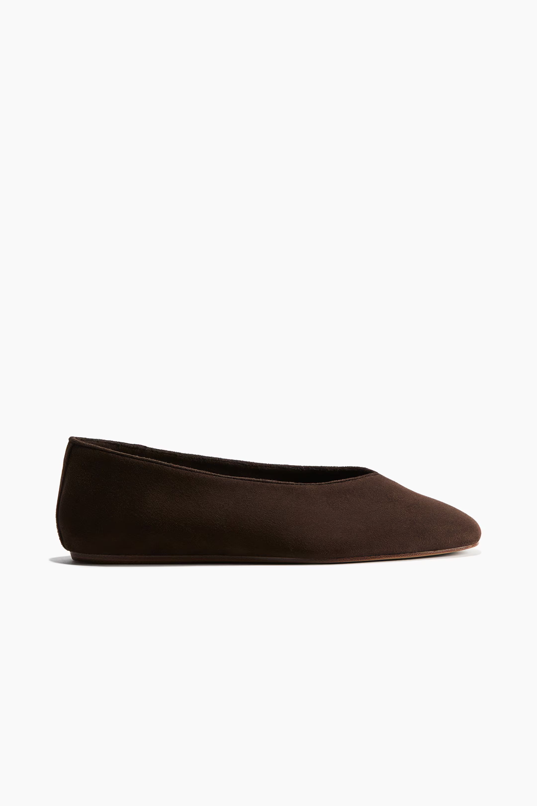 Ballet pumps - No heel - Dark brown - Ladies | H&M GB | H&M (UK, MY, IN, SG, PH, TW, HK)