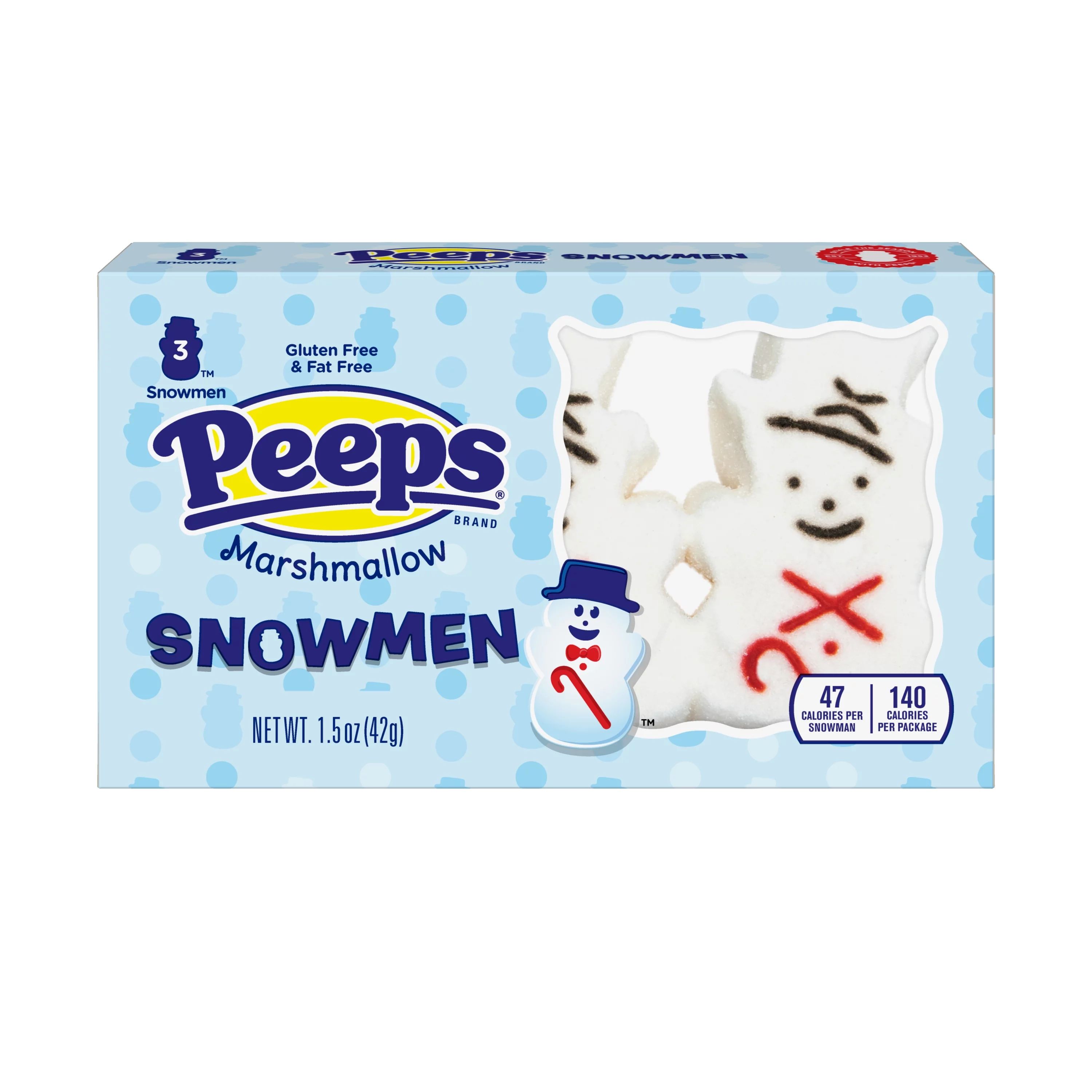 PEEPS Marshmallow Snowmen, Christmas Candy, 3 Count (1.5 Ounce) | Walmart (US)
